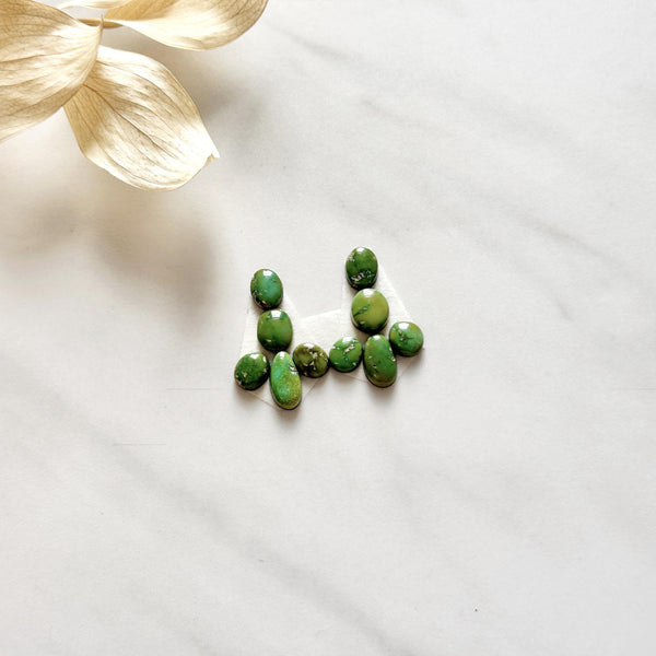 Small Lime Green Mixed Sonoran Gold Turquoise, Set of 10 Background