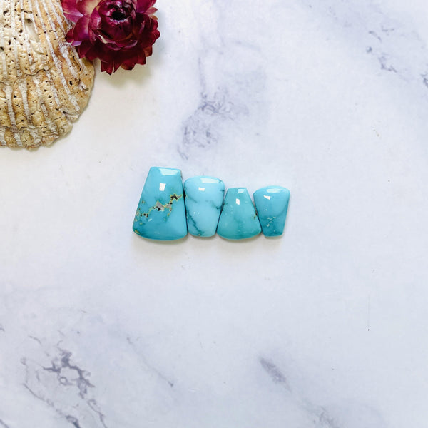Small Sky Blue Petal Lone Mountain Turquoise, Set of 4 Background