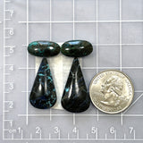 Medium Ocean Blue Mixed Yungai Turquoise, Set of 4 Dimensions