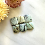 Small Mint Green Freeform Crescent Lake Variscite, Set of 6 Background