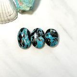 Medium Sky Blue Oval Yungai Turquoise, Set of 3 Background