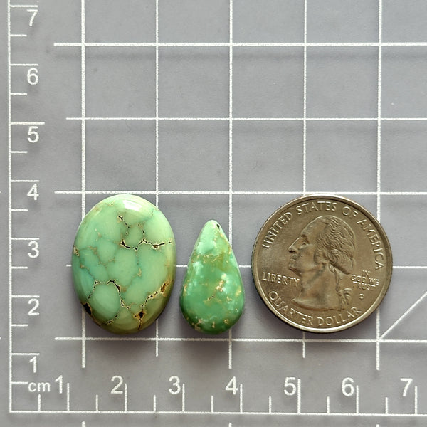 Medium Mint Green Mixed Namtso Lake Turquoise, Set of 2 Dimensions