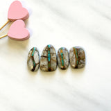 Medium Sea Green Freeform Royston Turquoise, Set of 4 Background