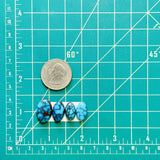Small Ocean Blue Oval Prince Egyptian Turquoise, Set of 4 Dimensions
