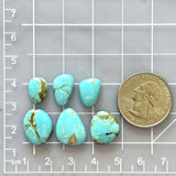 Small Sky Blue Mixed Number 8 Turquoise, Set of 6 Dimensions