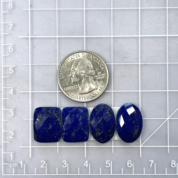 Small Deep Blue Mixed Lapis Lazuli, Set of 4 Dimensions