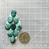 Small Ocean Blue Oval Yungai Turquoise, Set of 9 Dimensions