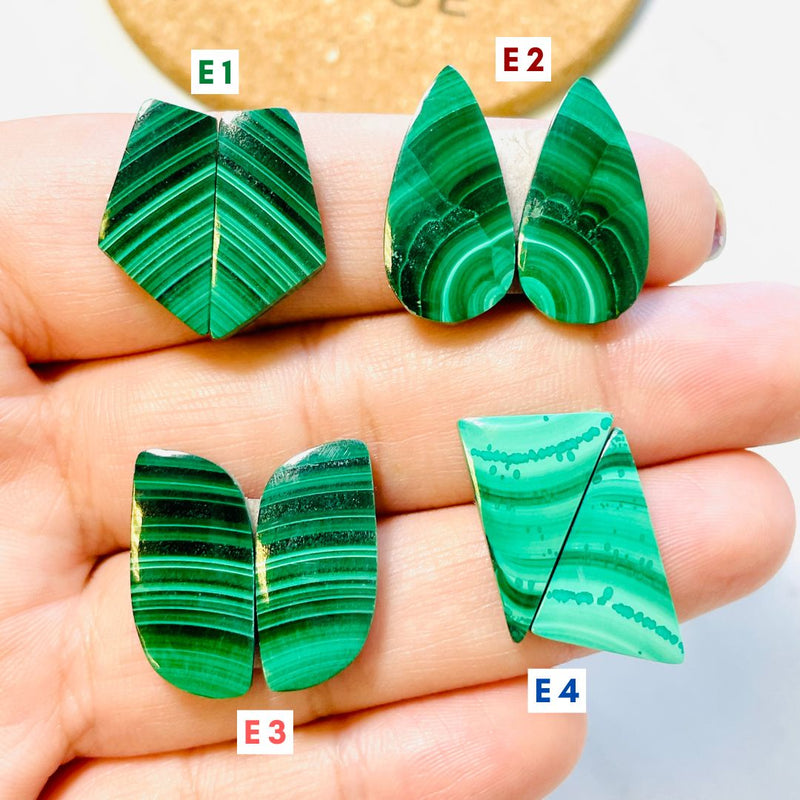 1. Large Freeform Malachite, Set of 2 - 082024