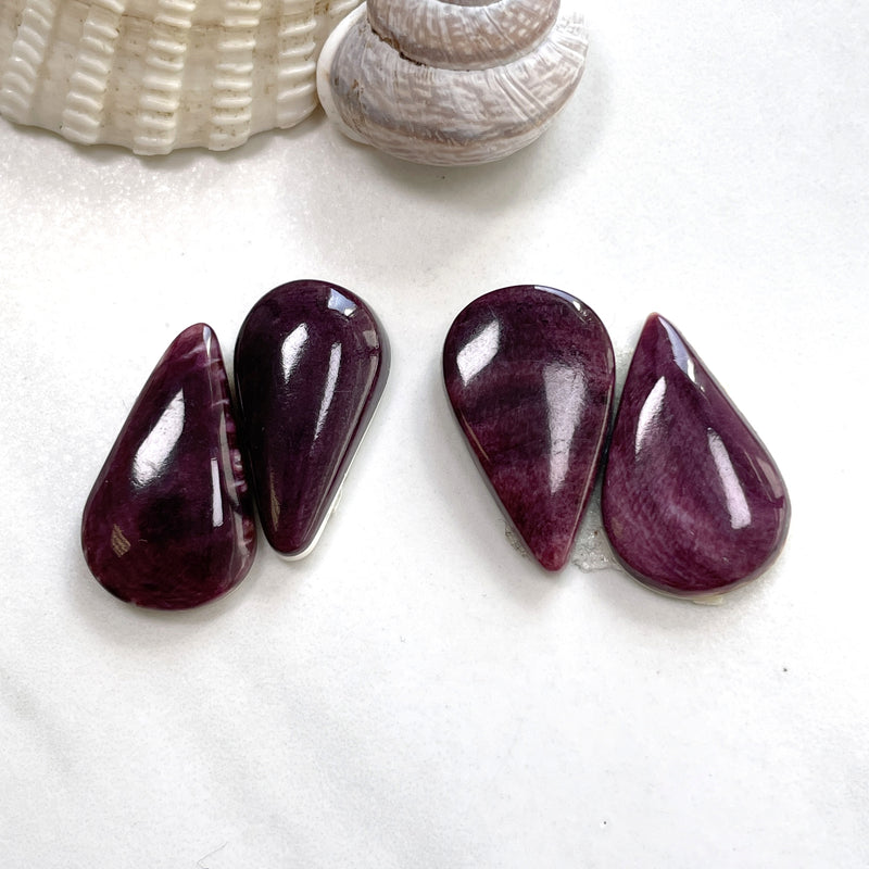 Medium Purple Teardrop Spiny Oyster, Set of 4 Background