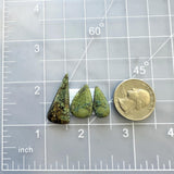 Medium Bamboo Green Mixed Bamboo Mountain Turquoise, Set of 3 Dimensions