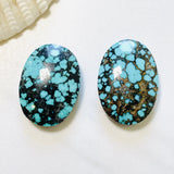 Large Sky Blue Oval Yungai Turquoise, Set of 2 Background