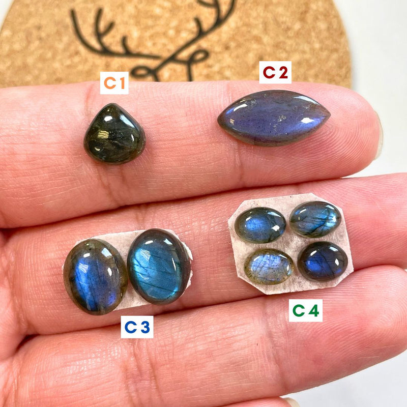 4. Small Oval Labradorite, Set of 4 - 110124