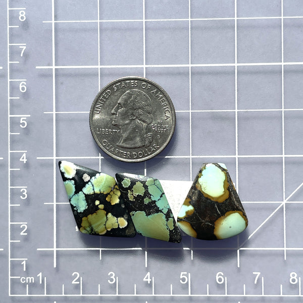 Medium Mixed Mixed Mixed Turquoise, Set of 3 Dimensions