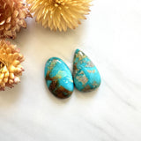 Large Sky Blue Mixed Royston Turquoise, Set of 2 Background