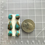 Small Sky Blue Mixed Number 8 Turquoise, Set of 6 Dimensions