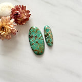 Large Sea Green Oval Bamboo Mountain Turquoise, Set of 2 Background