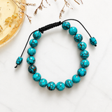Stabilized Spider Web Egyptian Turquoise 9mm Round Bead Bracelet