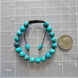 Stabilized Spider Web Egyptian Turquoise 9mm Round Bead Bracelet