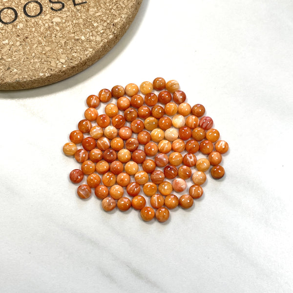 4x4mm Round Spiny Oyster, Set of 10