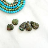 Small Bamboo Green Mixed Bamboo Mountain Turquoise, Set of 5 Background