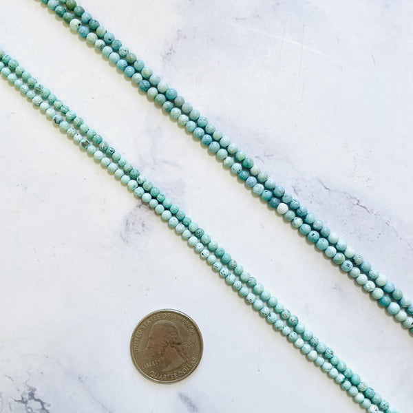 Faint Blue Sonora Turquoise Round Beads