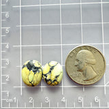 Medium Yellow Oval Crescent Lake Variscite, Set of 2 Dimensions