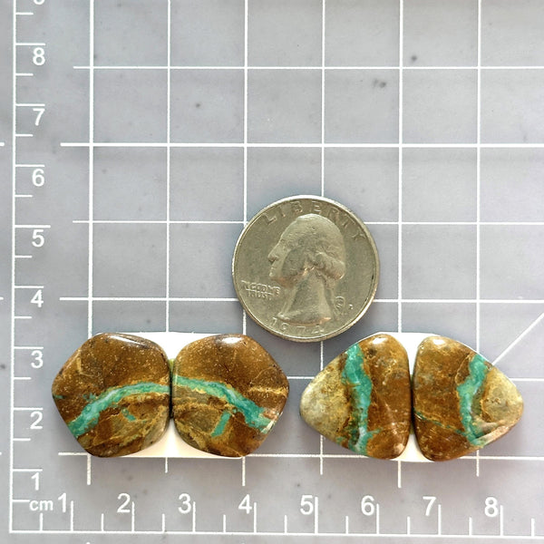 Medium Sky Blue Mixed Royston Turquoise, Set of 4 Dimensions