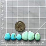 Small Mixed Mixed Number 8 Turquoise, Set of 6 Dimensions