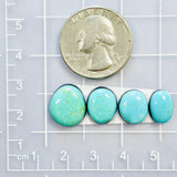 Small Sky Blue Mixed Tyrone Turquoise, Set of 4 Dimensions