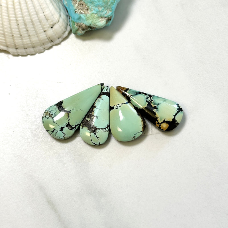 Medium Mint Green Teardrop Treasure Mountain Turquoise, Set of 4 Background