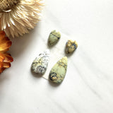 Small Light Yellow Teardrop Crescent Lake Variscite, Set of 4 Background
