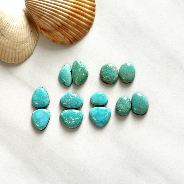 Small Sky Blue Mixed Lone Mountain Turquoise, Set of 12 Background