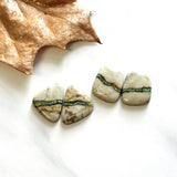 Medium Deep Green Mixed Royston Turquoise, Set of 4 Background