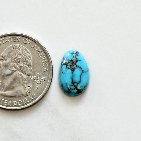 Small Sky Blue Teardrop Bisbee Turquoise Dimensions