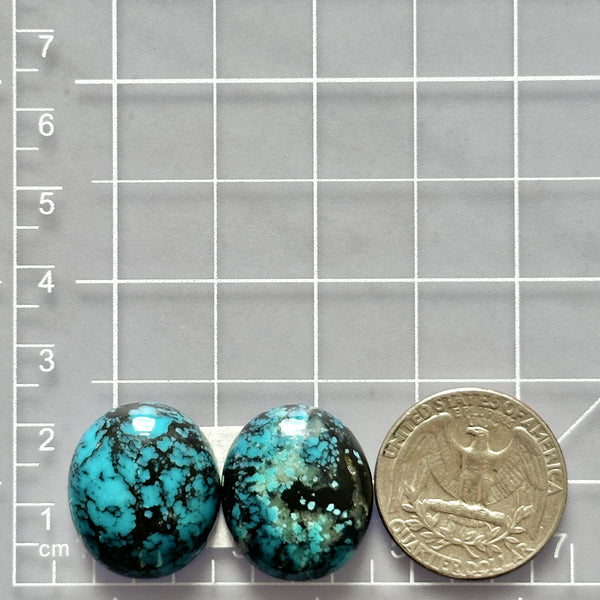 Large Ocean Blue Round Yungai Turquoise, Set of 2 Dimensions