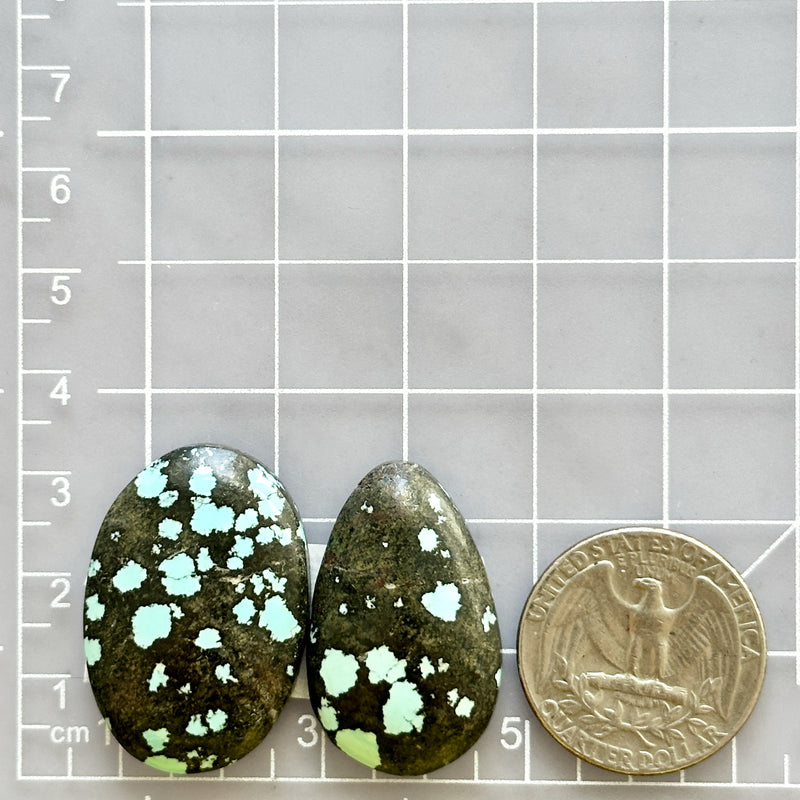 Large Sky Blue Mixed Number 8 Turquoise, Set of 2 Dimensions