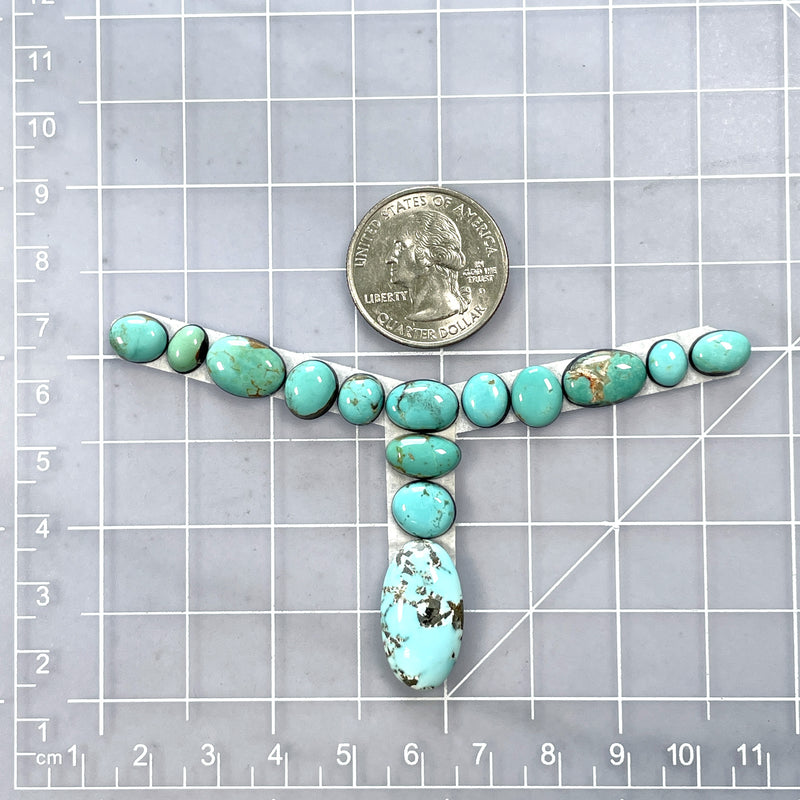 Small Mixed Mixed Mixed Turquoise, Set of 14 Dimensions