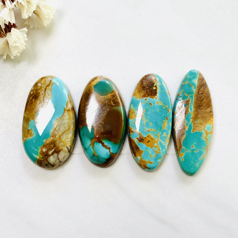 Large Sea Green Mixed Royston Turquoise, Set of 4 Background