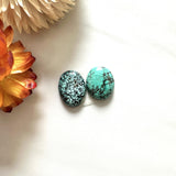 Small Sky Blue Oval Yungai Turquoise, Set of 2 Background