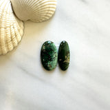 Medium Bamboo Green Oval Bamboo Mountain Turquoise, Set of 2 Background
