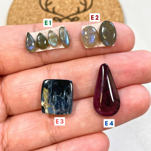 1. Small Mixed Labradorite, Set of 4 - 111024