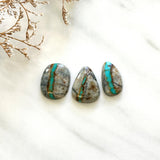 Medium Sky Blue Mixed Royston Turquoise, Set of 3 Background