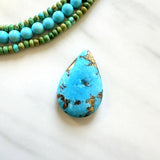 Large Sky Blue Teardrop Ithaca Peak Turquoise Background