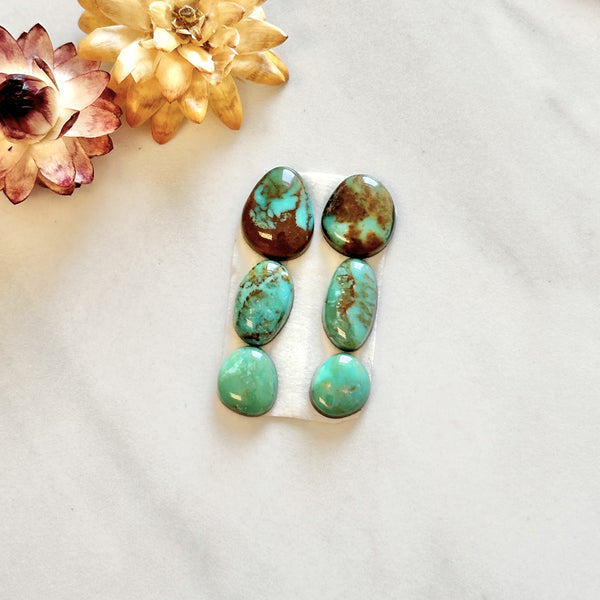 Small Mint Green Freeform Carico Lake Turquoise, Set of 6 Background