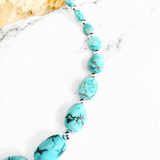 Natural Golden Matrix Lone Mountain Turquoise Smooth Nugget Necklace 18 Inches