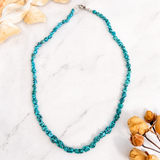 Natural Spider Web Yungai Turquoise Nugget Necklace 20 Inches
