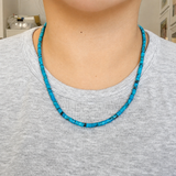 Stabilized Prince Egyptian Turquoise Heishi Beads Necklace 16 Inches
