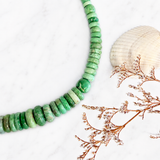 Natural Lucid Turquoise Rondelle Bead Necklace 18 Inches