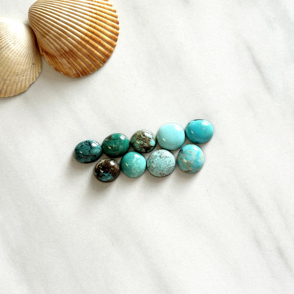 Small Mixed Mixed Mixed Turquoise, Set of 9 Background