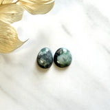 Small Faint Green Mixed Broken Arrow Variscite, Set of 2 Background